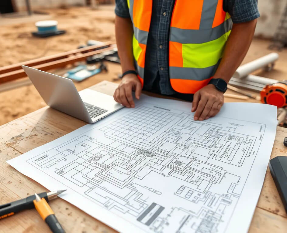 Plan électrique sur chantier – étude technique réalisée par RymBTP Plan électrique sur chantier – étude technique réalisée par RymBTP