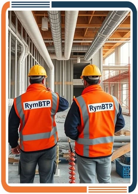 Équipe RymBTP en intervention pour des travaux de plomberie et CVC sur chantier industriel au Maroc Équipe RymBTP en intervention pour des travaux de plomberie et CVC sur chantier industriel au Maroc