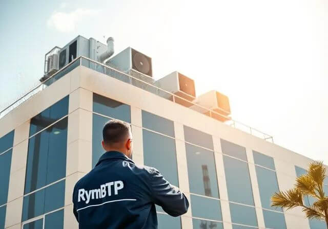 Système CVC centralisé installé dans une banque à Casablanca par un technicien RymBTP
