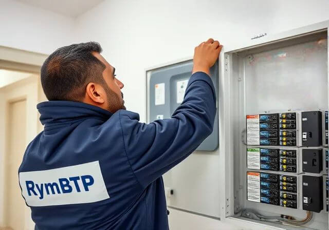 Électricien installant un tableau électrique moderne dans une résidence à Casablanca